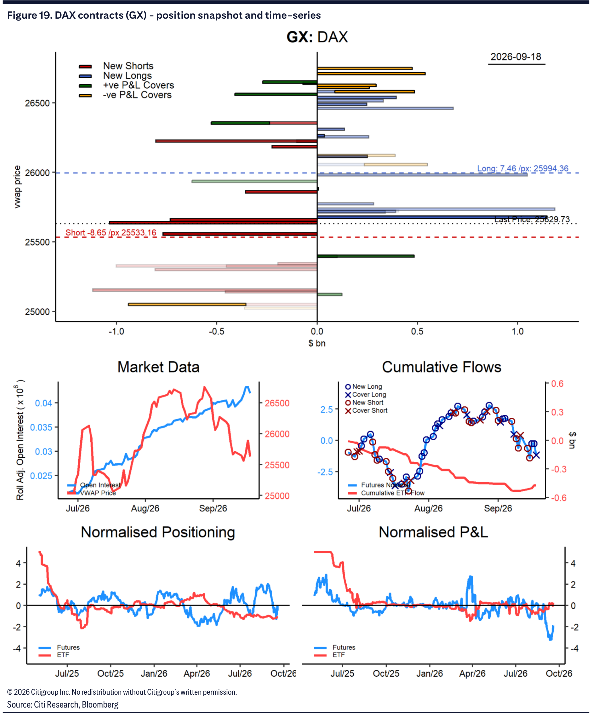 Figure 19. DAX contracts (GX) - position snapshot and time-series