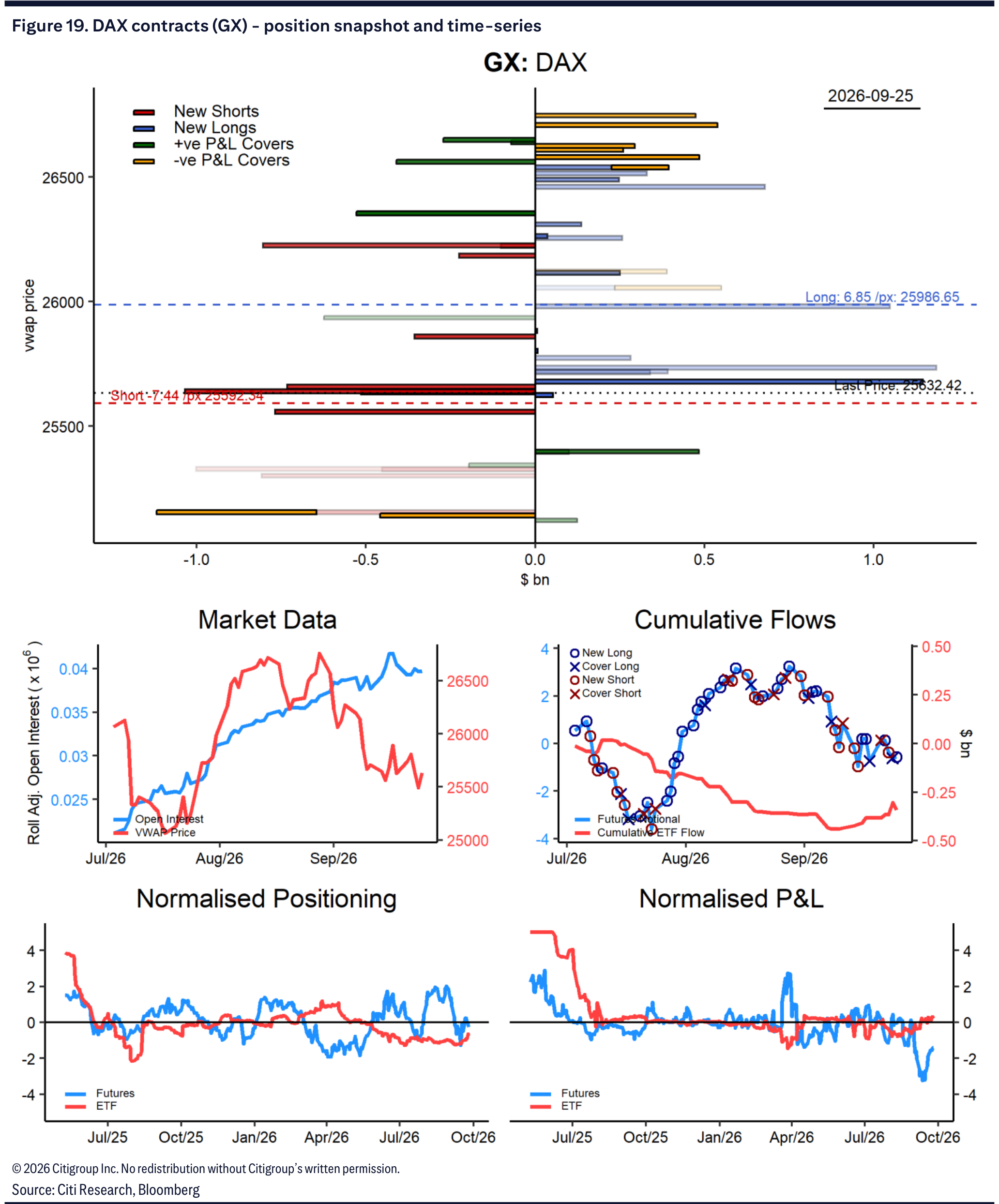 Figure 19. DAX contracts (GX) - position snapshot and time-series
