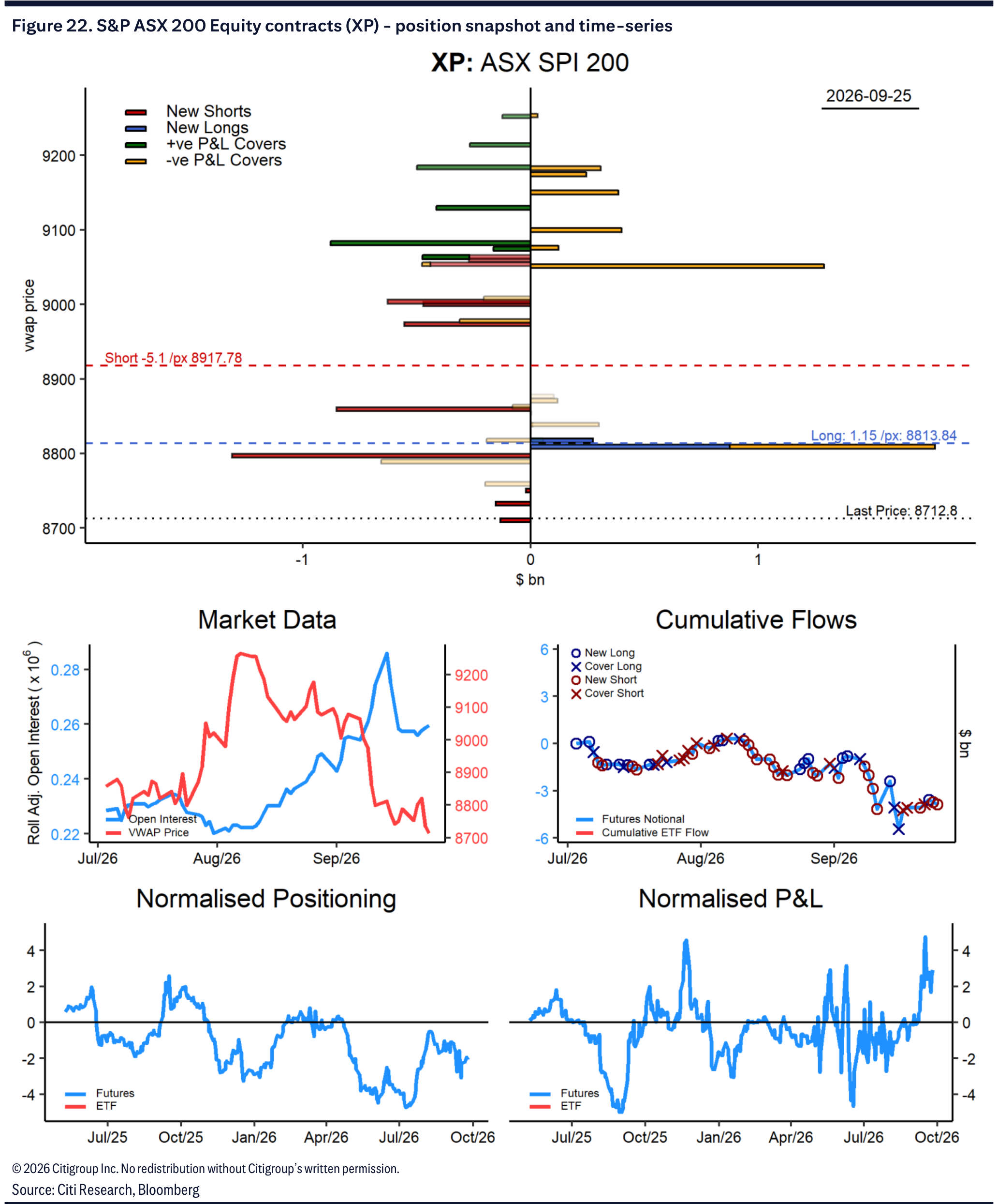 Figure 22. S&P ASX 200 Equity contracts (XP) - position snapshot and time-series