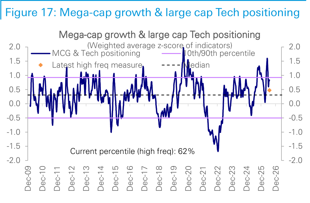 Figure 17. Mega-cap growth & large cap Tech positioning