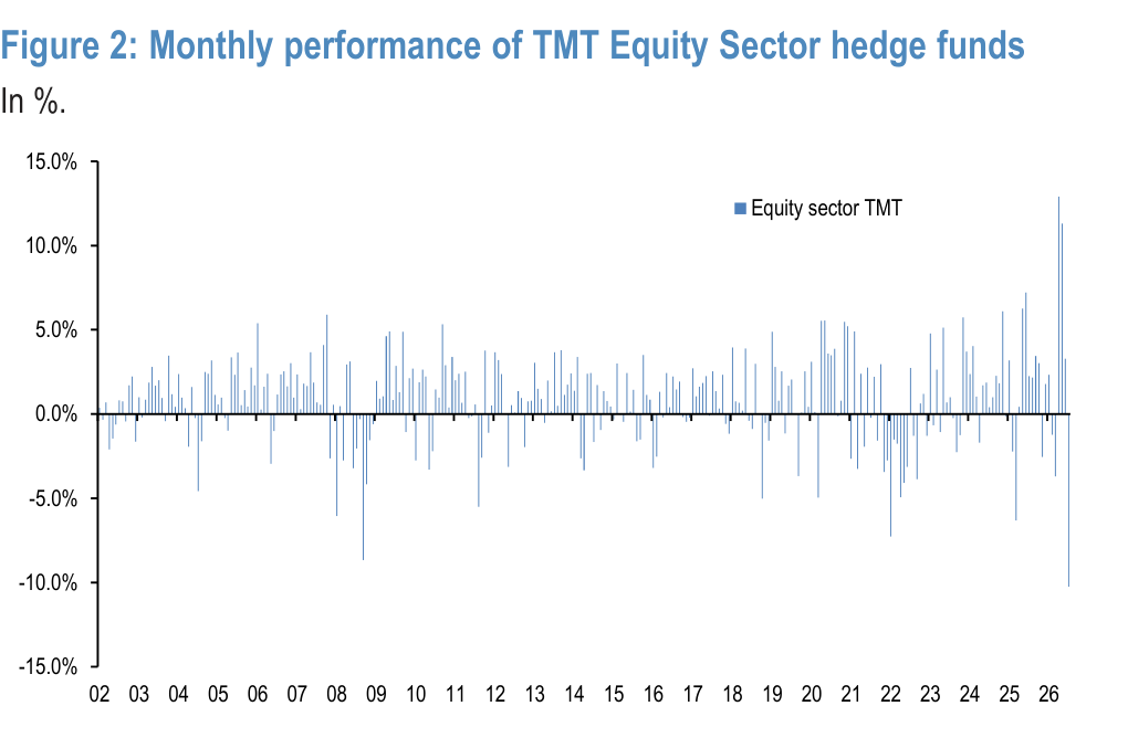 Figure 2. Monthly performance of TMT Equity Sector hedge funds