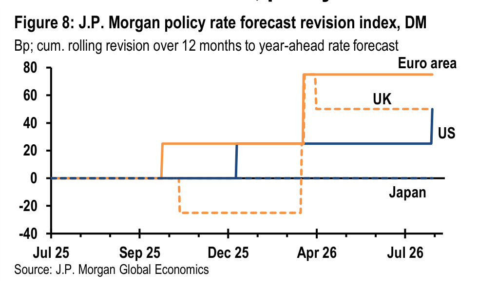 Figure 8. J.P. Morgan policy rate forecast revision index, DM