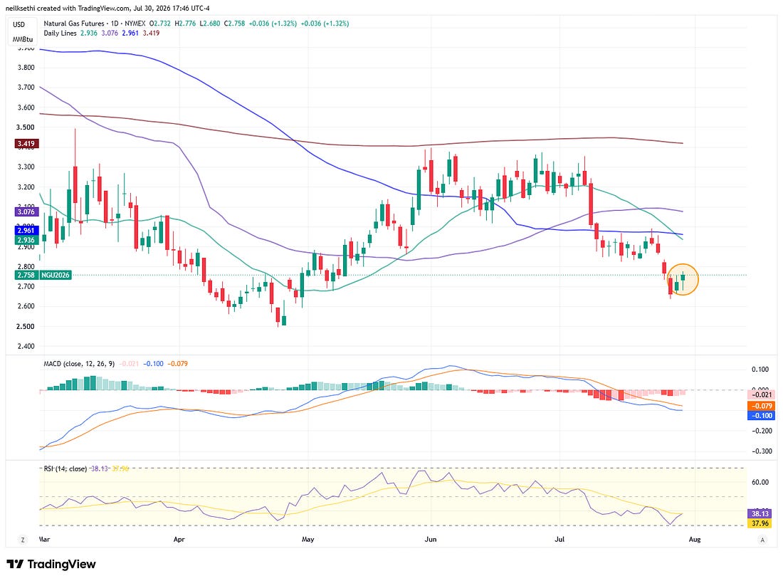 Full Natural Gas Futures TradingView chart.
