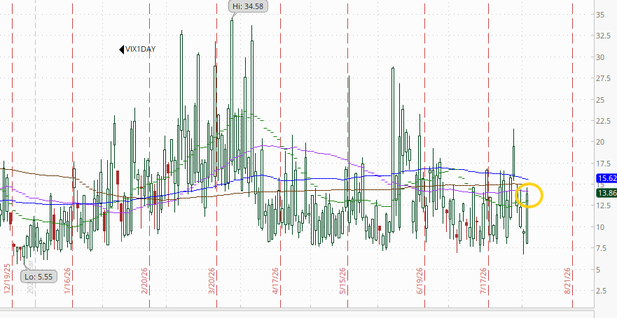 One-day VIX daily chart