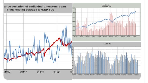 AAII bears with the S&P 500