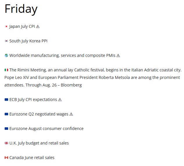 Friday event list