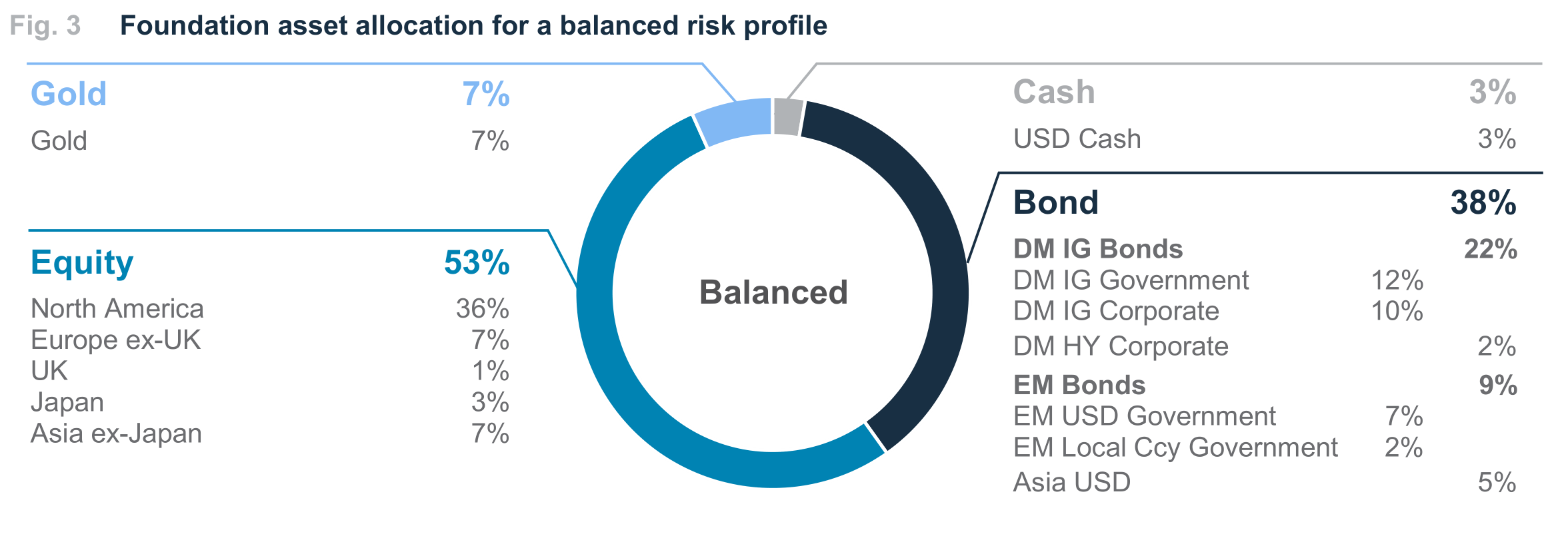 Fig. 3. Fig. 3 Foundation asset allocation for a balanced risk profile