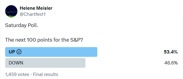 Helene Meisler Saturday poll on the next 100 points for the S&P 500
