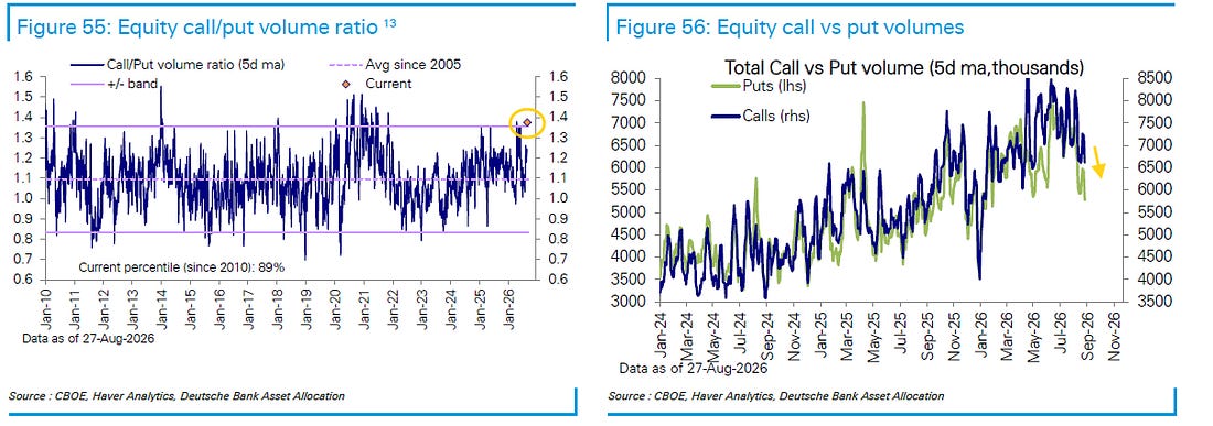 Equity call versus put volumes